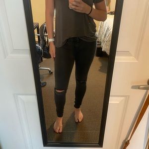 American Eagle Black Distressed Skinny Jeans